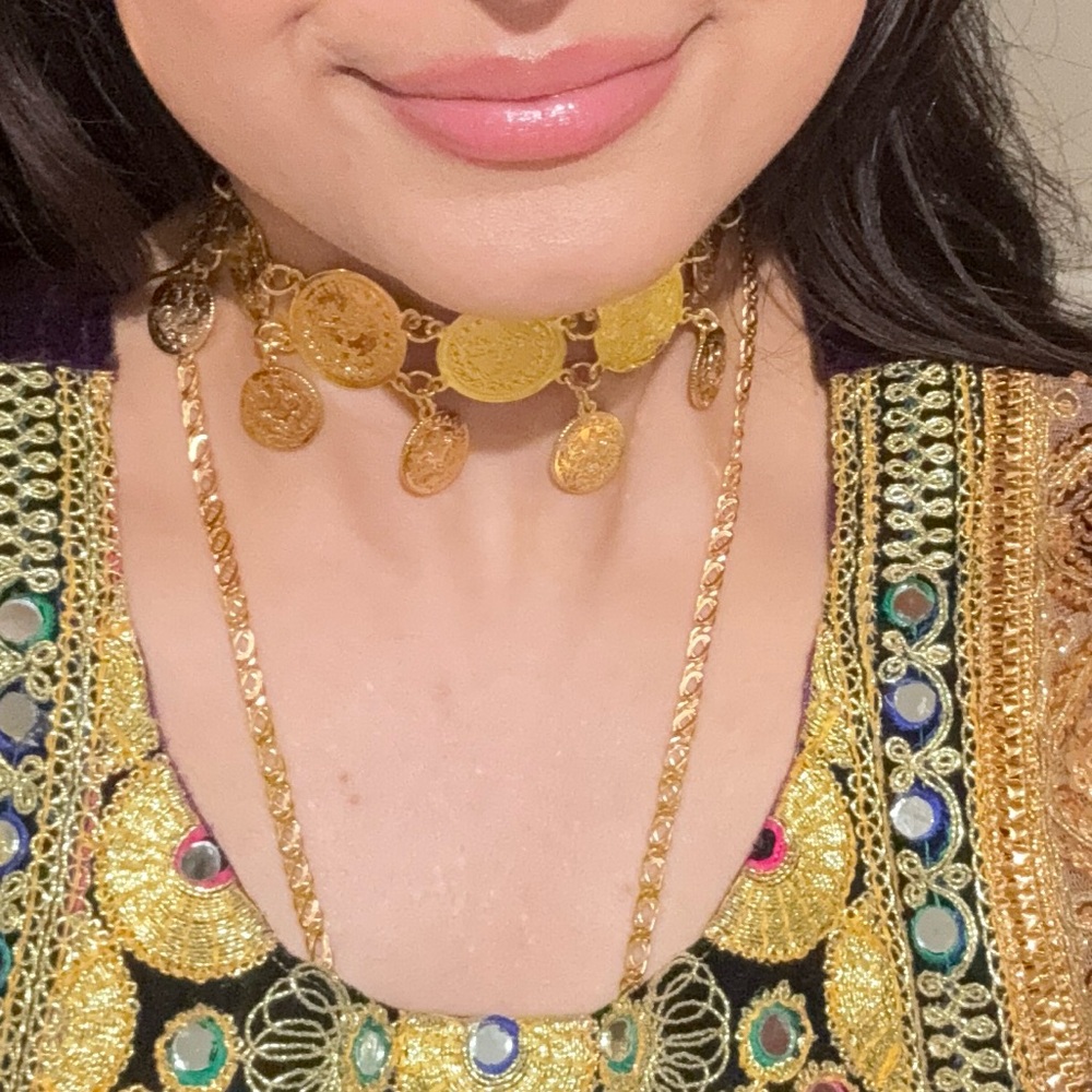 Turkish Lira Coin Choker Necklace - Picture 2 of 4